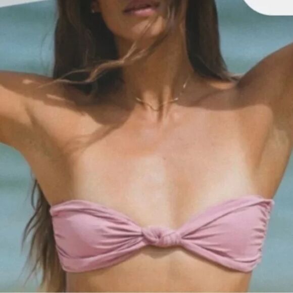 NEW Stone Fox Swim x Free People‎ lele knotted bandeau bikini top, size L - Picture 1 of 6